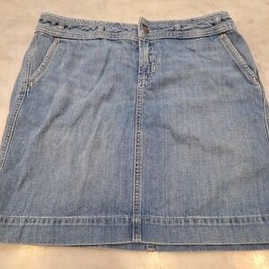Y2K Gap Denim Miniskirt Sz 8 Blue Limited Edition Jean Skirt Skinny belt loop